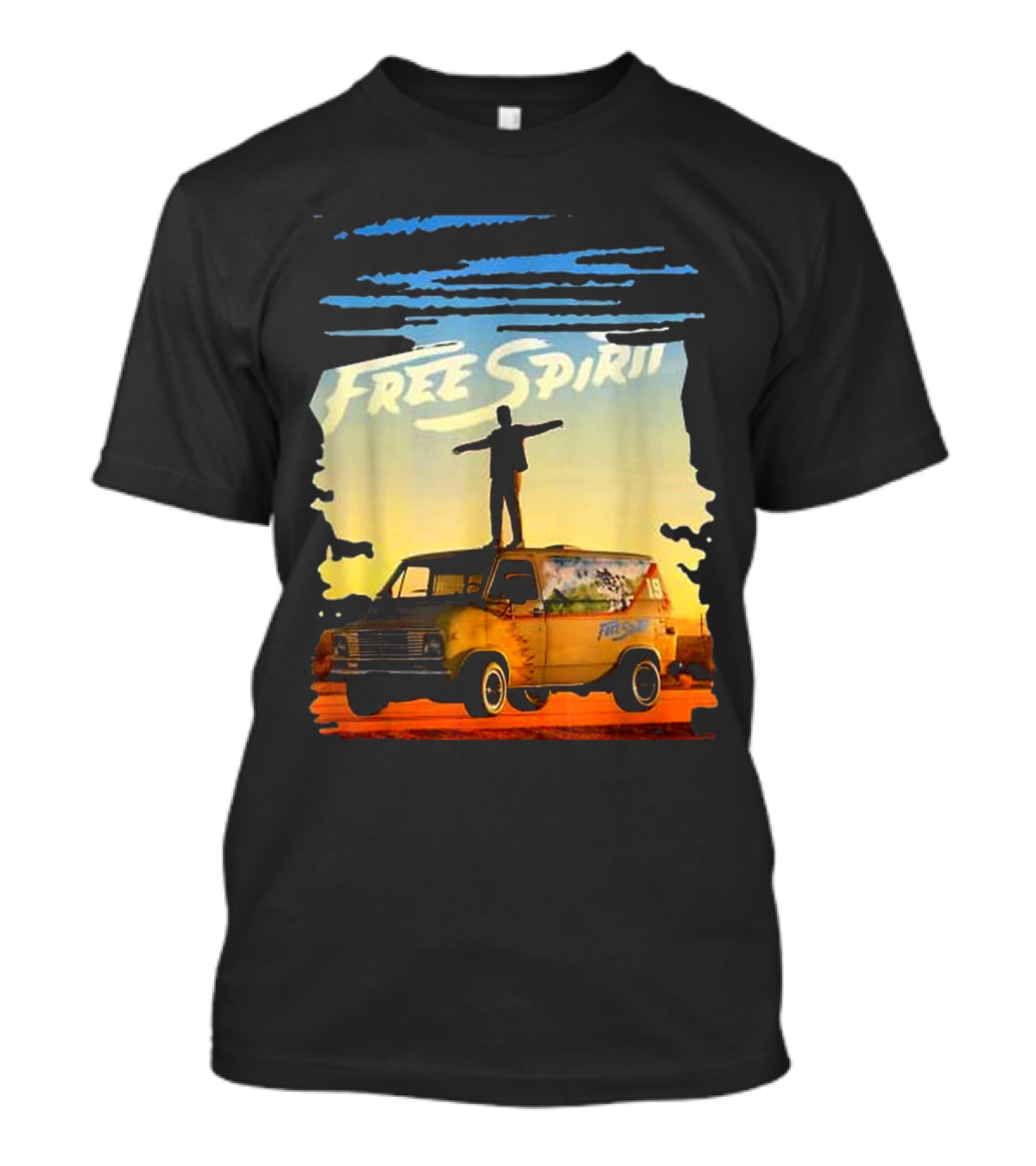 Free Spirit Khalid Van Silhouette On Sunset Background T-Shirt