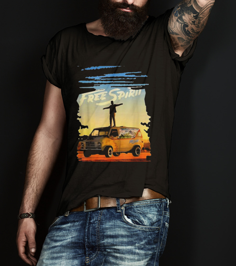 Free Spirit Khalid Van Silhouette On Sunset Background T-Shirt