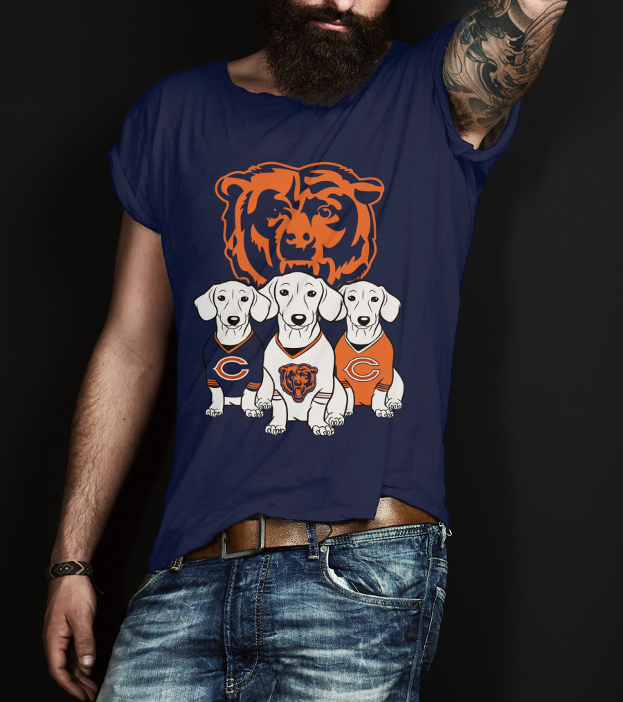 Chicago Bears Pet Lover Dachshund Dogs Football T-Shirt