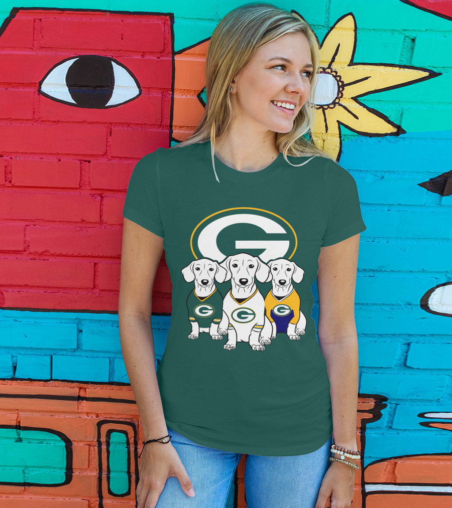 Green Bay Packers Pet Lover Dachshund Dogs Football T-Shirt