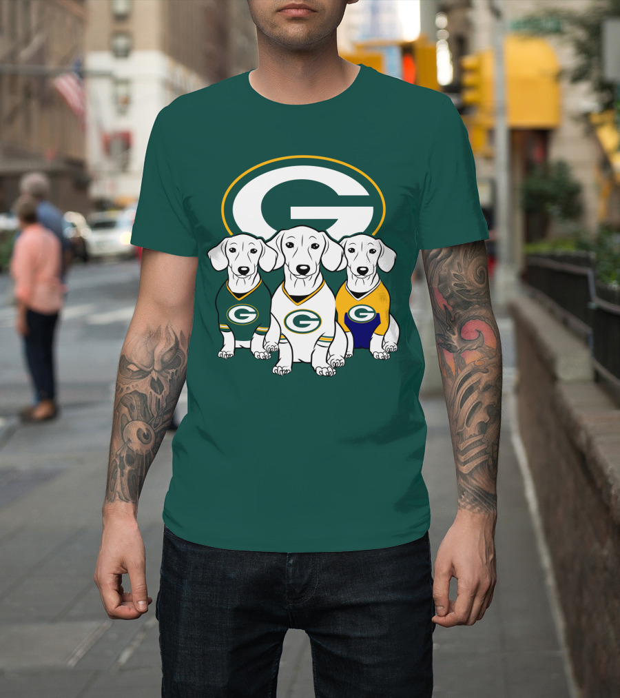 Green Bay Packers Pet Lover Dachshund Dogs Football T-Shirt
