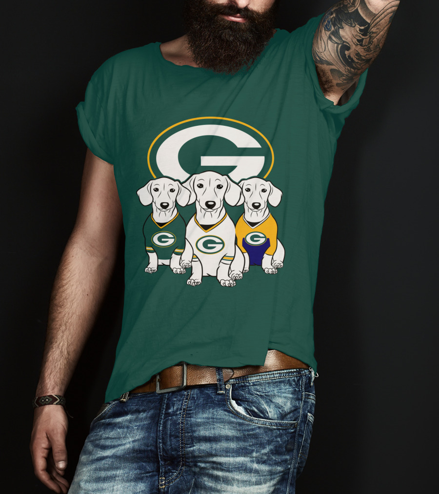Green Bay Packers Pet Lover Dachshund Dogs Football T-Shirt