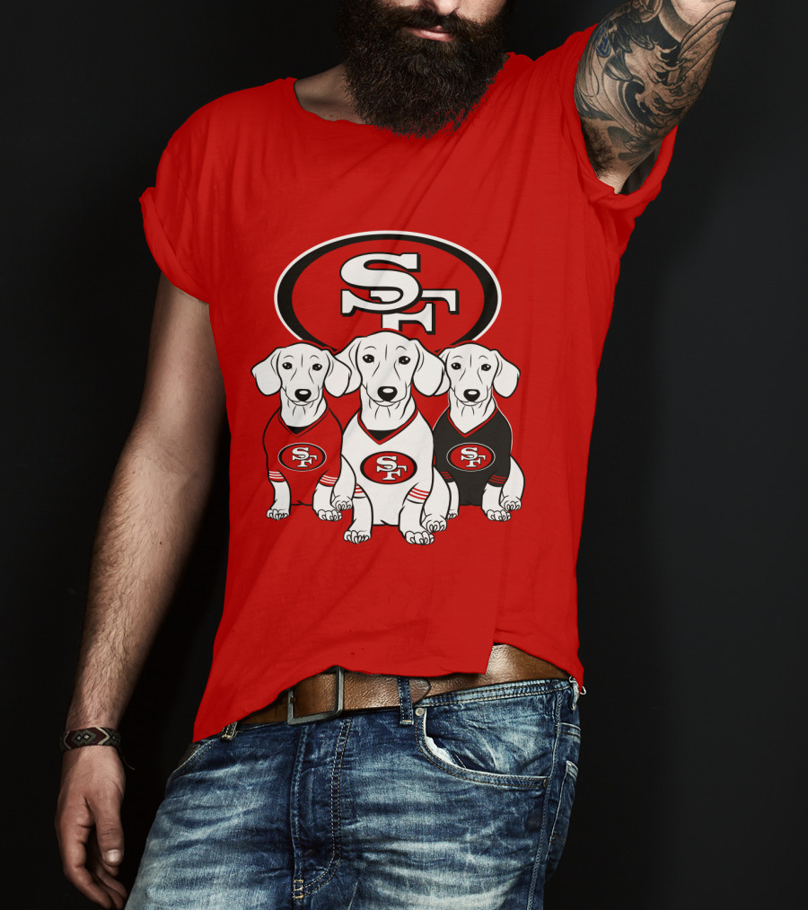 San Francisco 49ers Dachshund Dog Trio T-Shirt