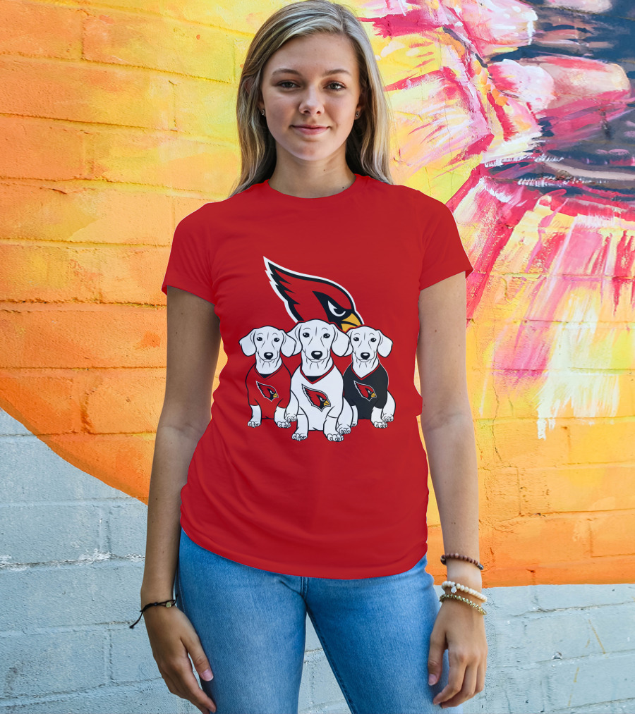 Arizona Cardinals Dachshund Trio T-Shirt