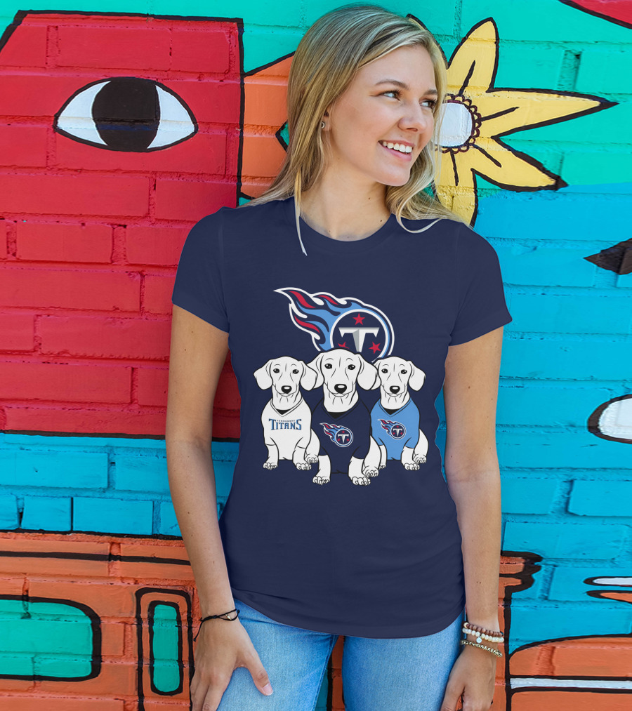 Tennessee Titans Dachshund Dog Trio T-Shirt