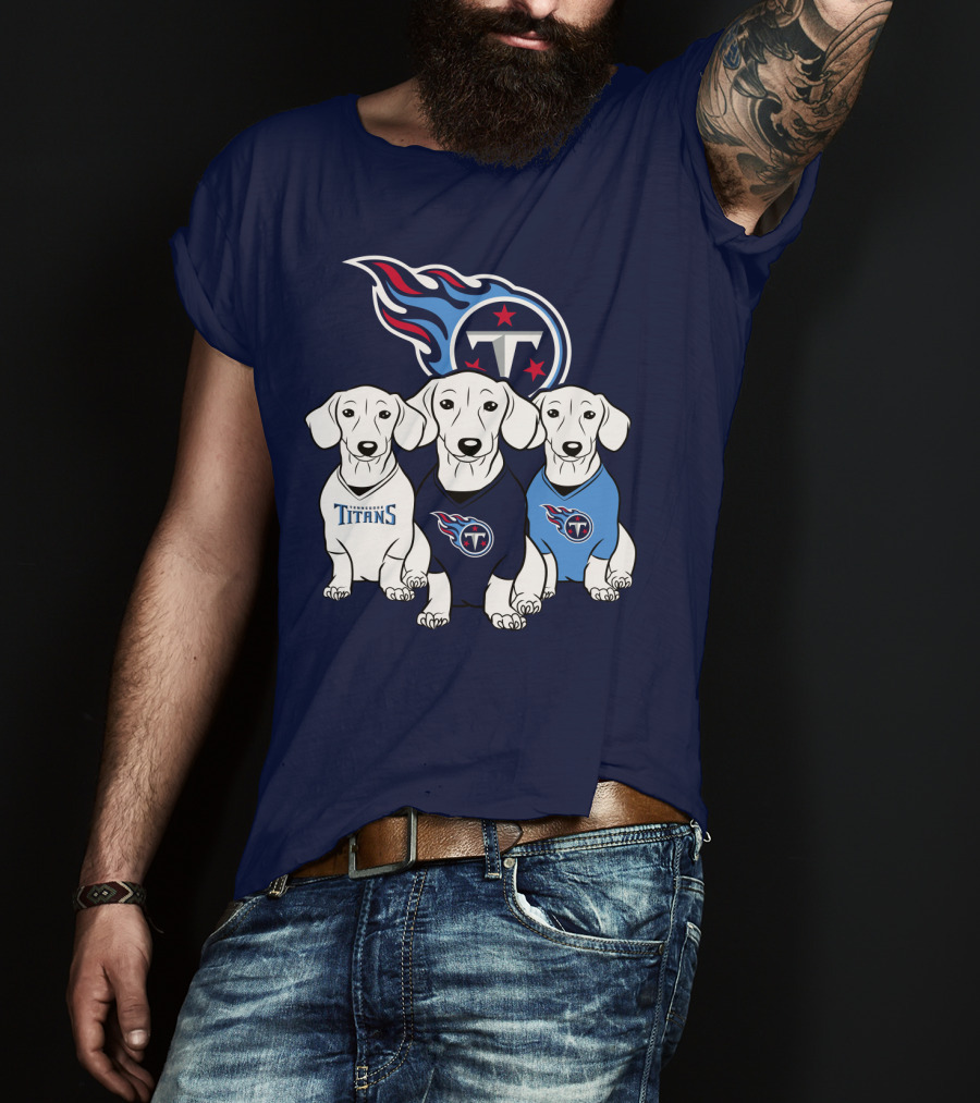 Tennessee Titans Dachshund Dog Trio T-Shirt