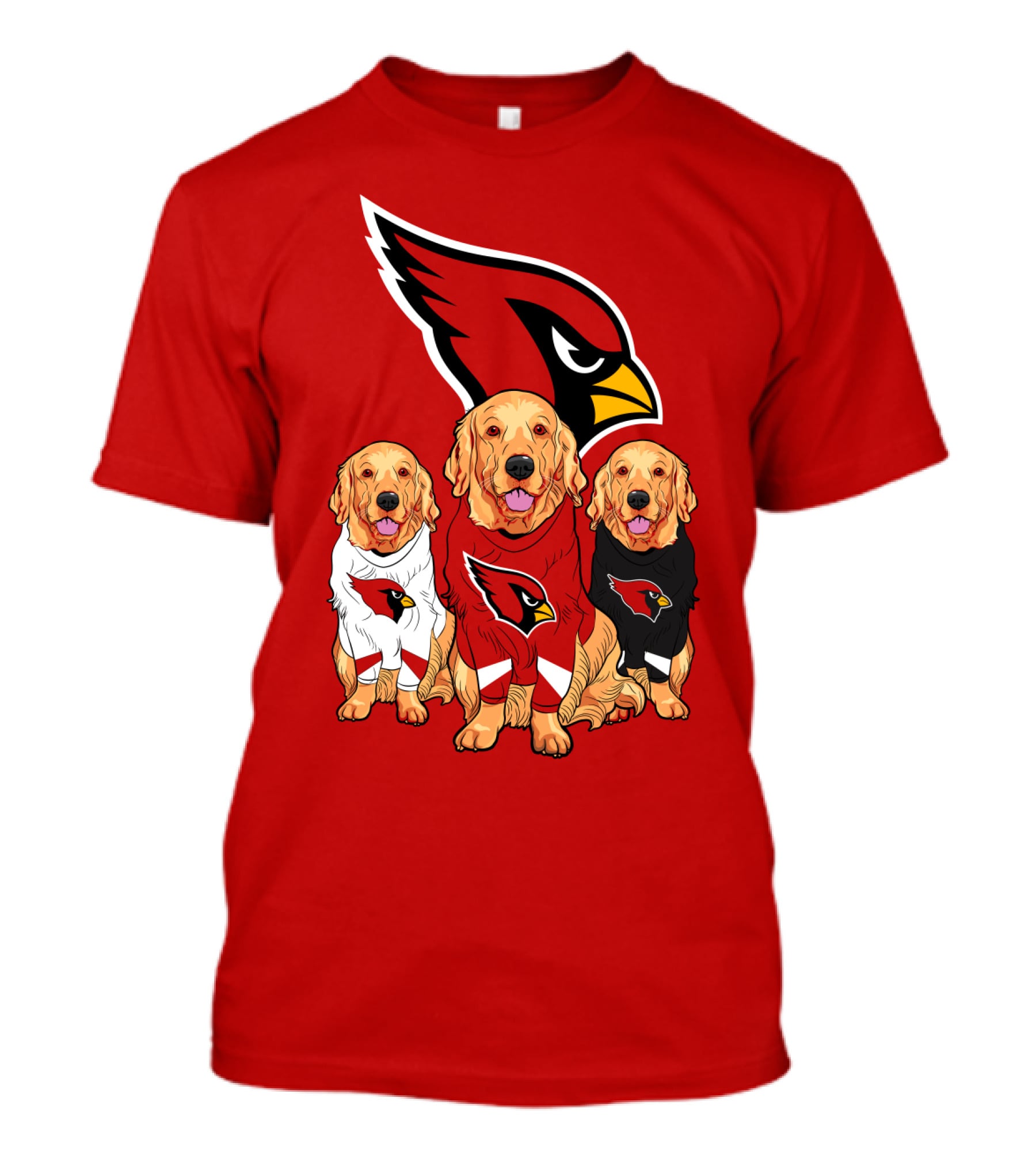Arizona Cardinals Golden Retrievers Red Uniforms T-Shirt