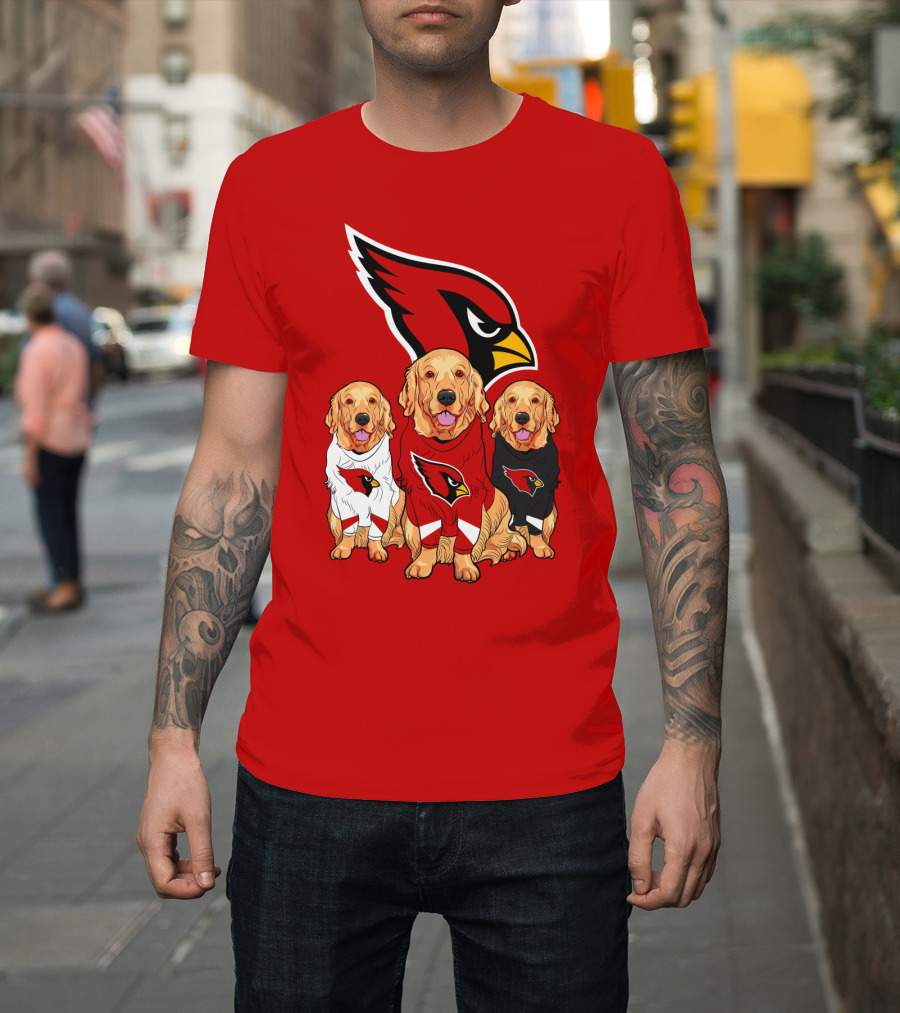 Arizona Cardinals Golden Retrievers Red Uniforms T-Shirt