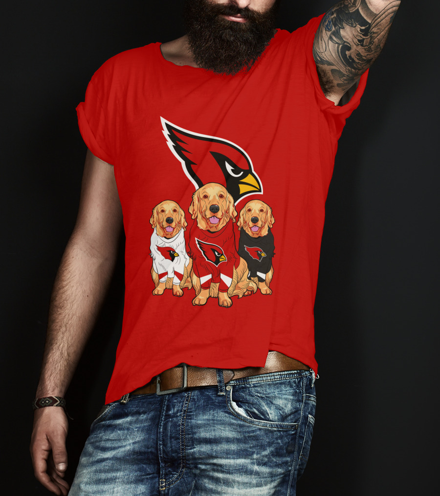 Arizona Cardinals Golden Retrievers Red Uniforms T-Shirt