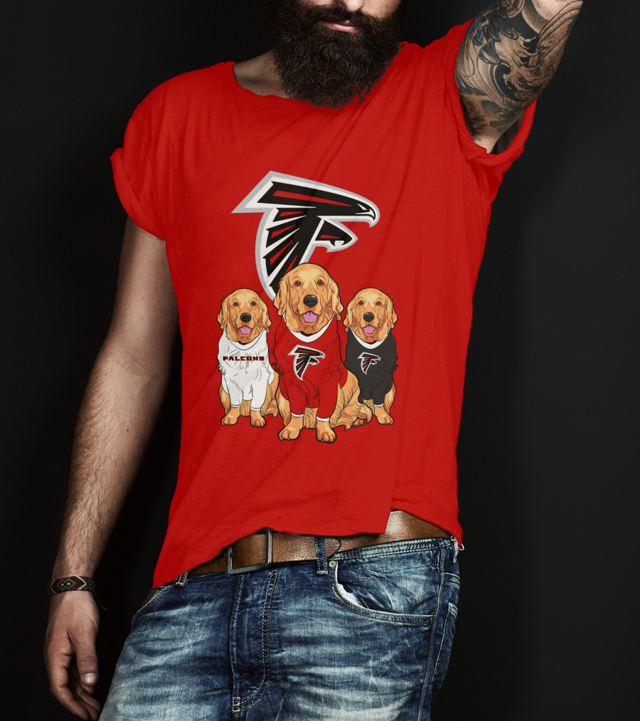 Atlanta Falcons Golden Retrievers Dogs T-Shirt