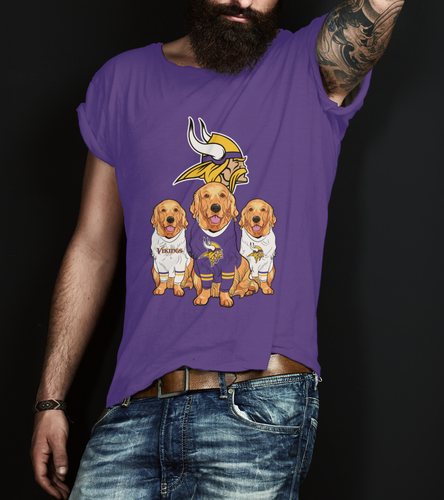 Minnesota Vikings Golden Retrievers T-Shirt
