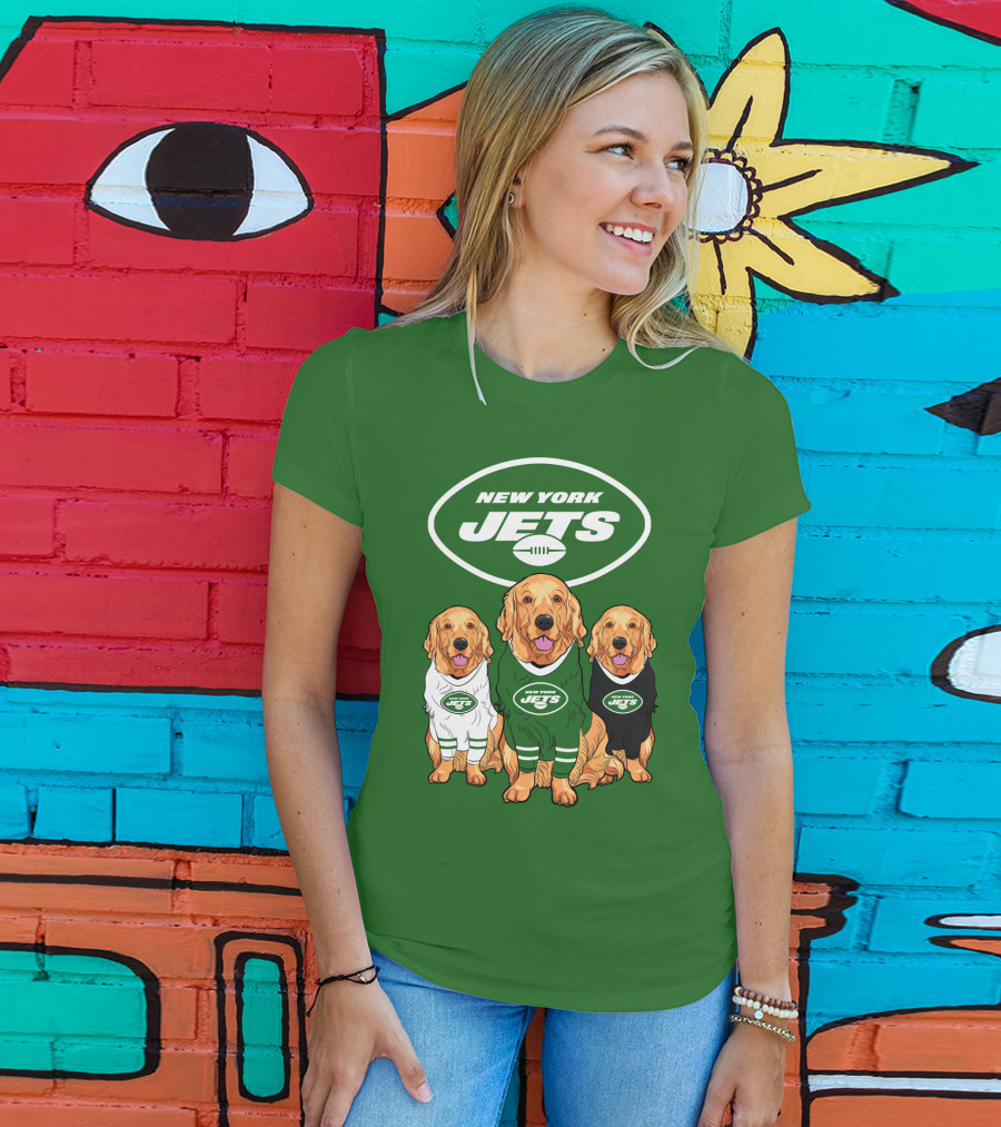 New York Jets Golden Retrievers T-Shirt