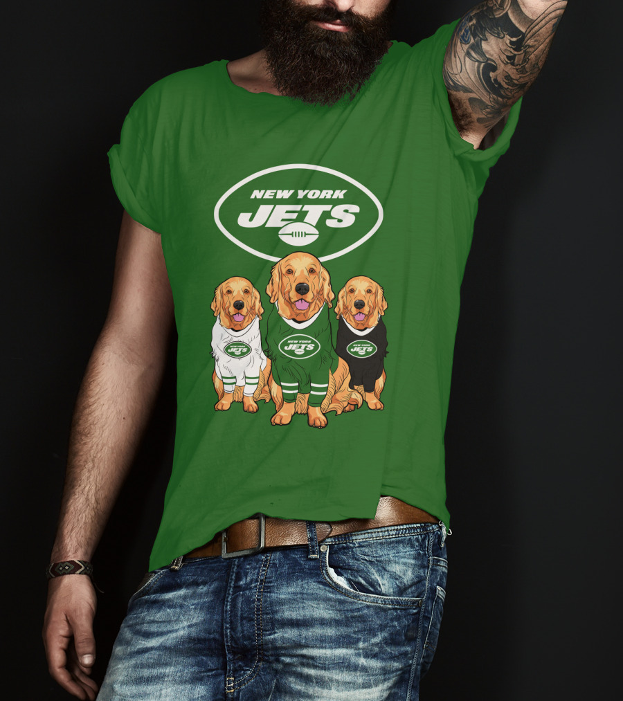 New York Jets Golden Retrievers T-Shirt