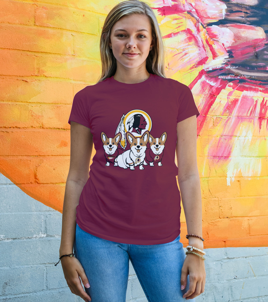 Redskins Corgis Trio Washington Football Team T-Shirt