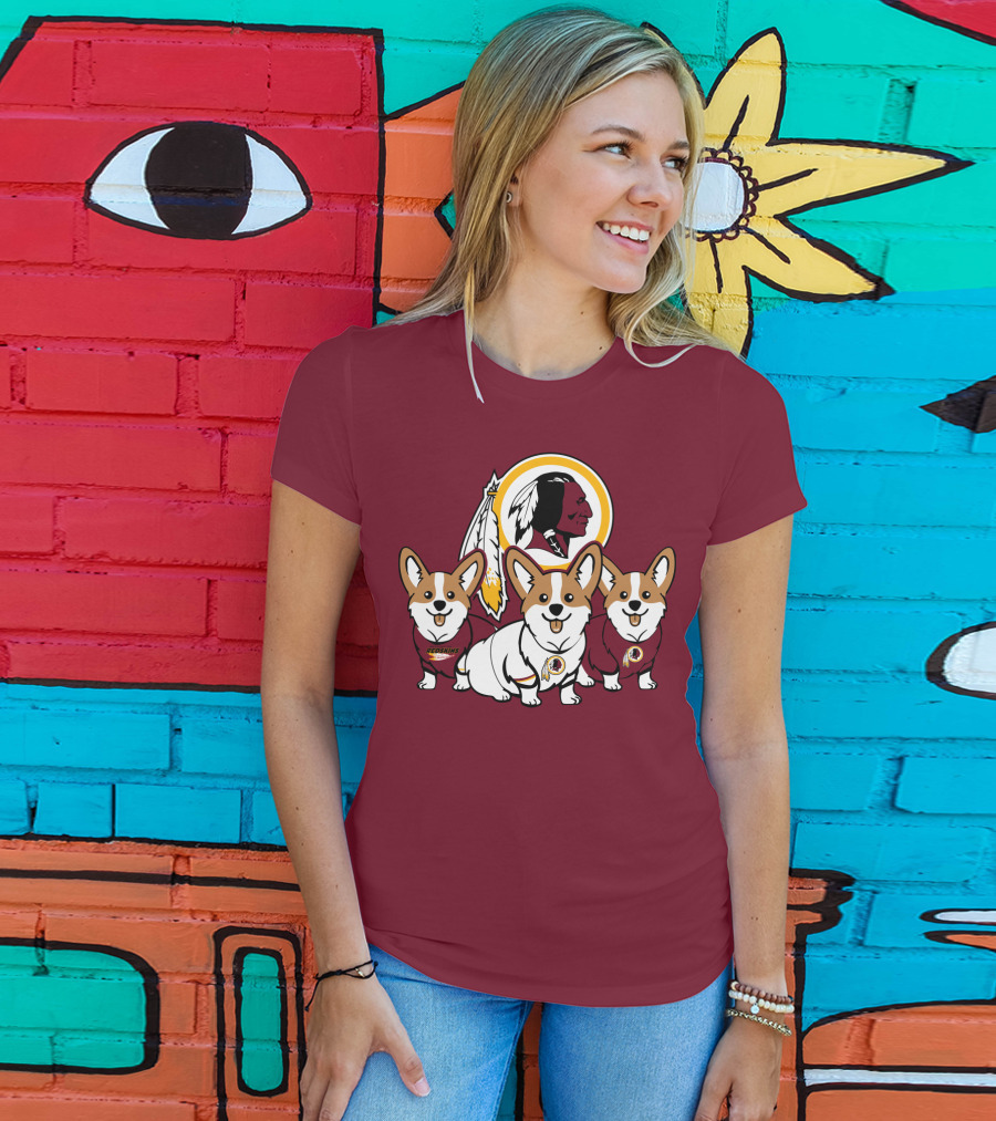 Redskins Corgis Trio Washington Football Team T-Shirt