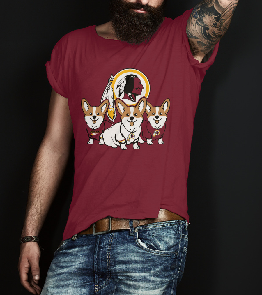 Redskins Corgis Trio Washington Football Team T-Shirt