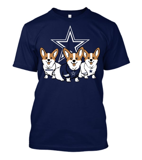 Dallas Cowboys Corgi Trio T-Shirt