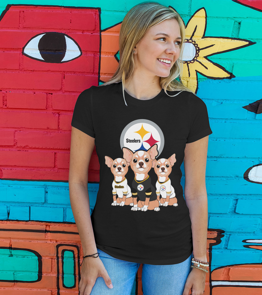 Steelers Chihuahua Trio T-Shirt