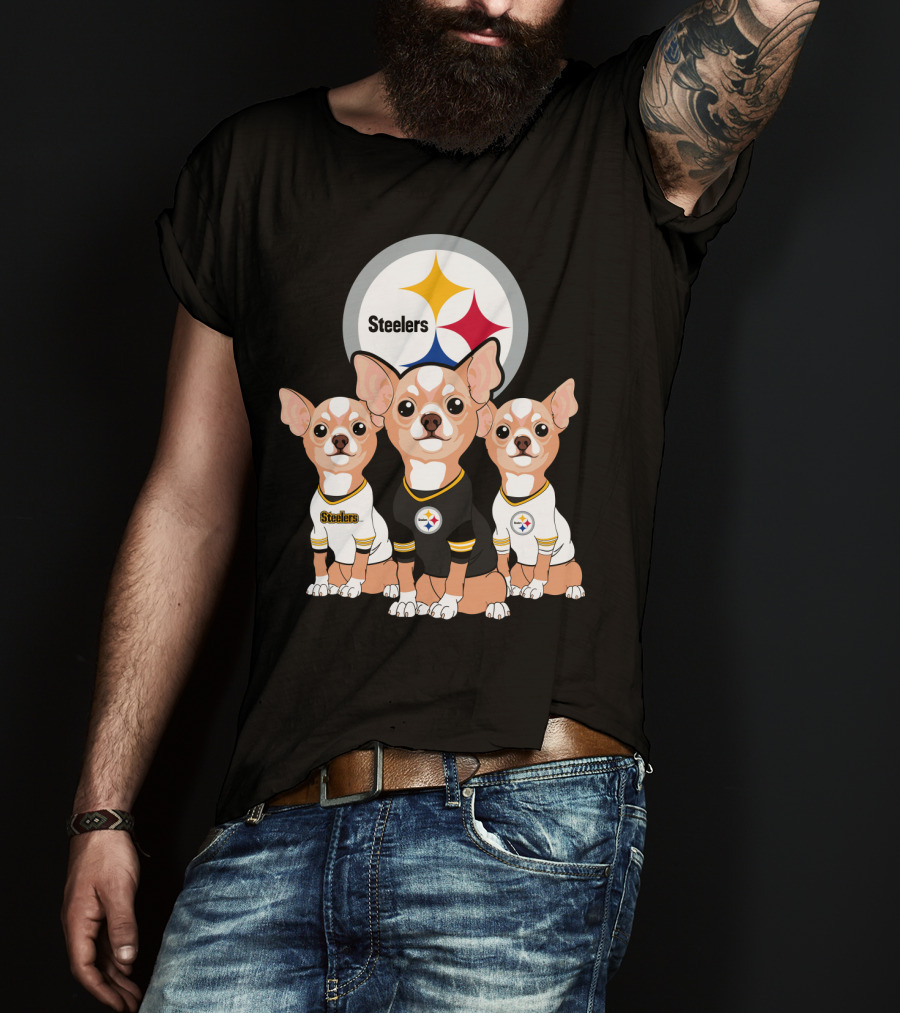 Steelers Chihuahua Trio T-Shirt