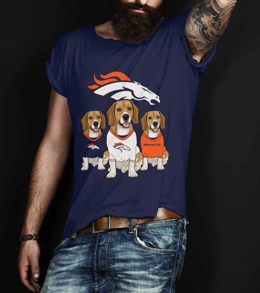 Denver Broncos Beagle Trio T-Shirt
