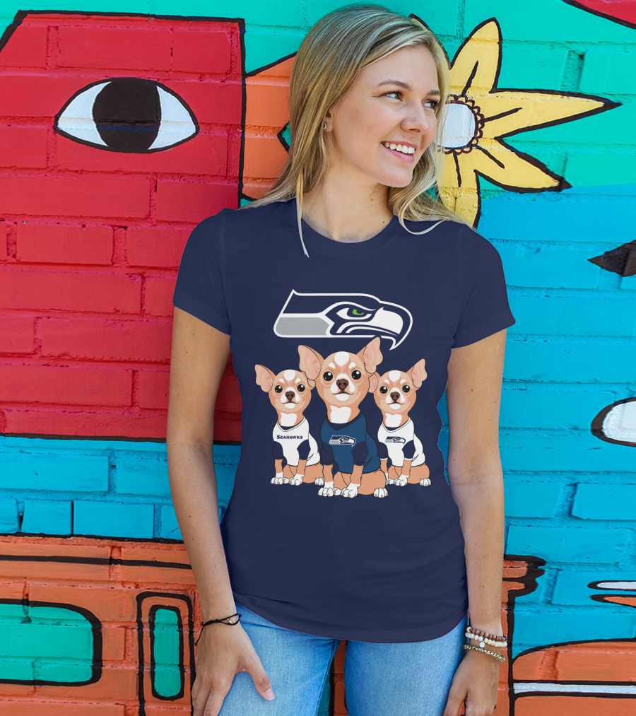 Seahawks Chihuahua Trio T-Shirt