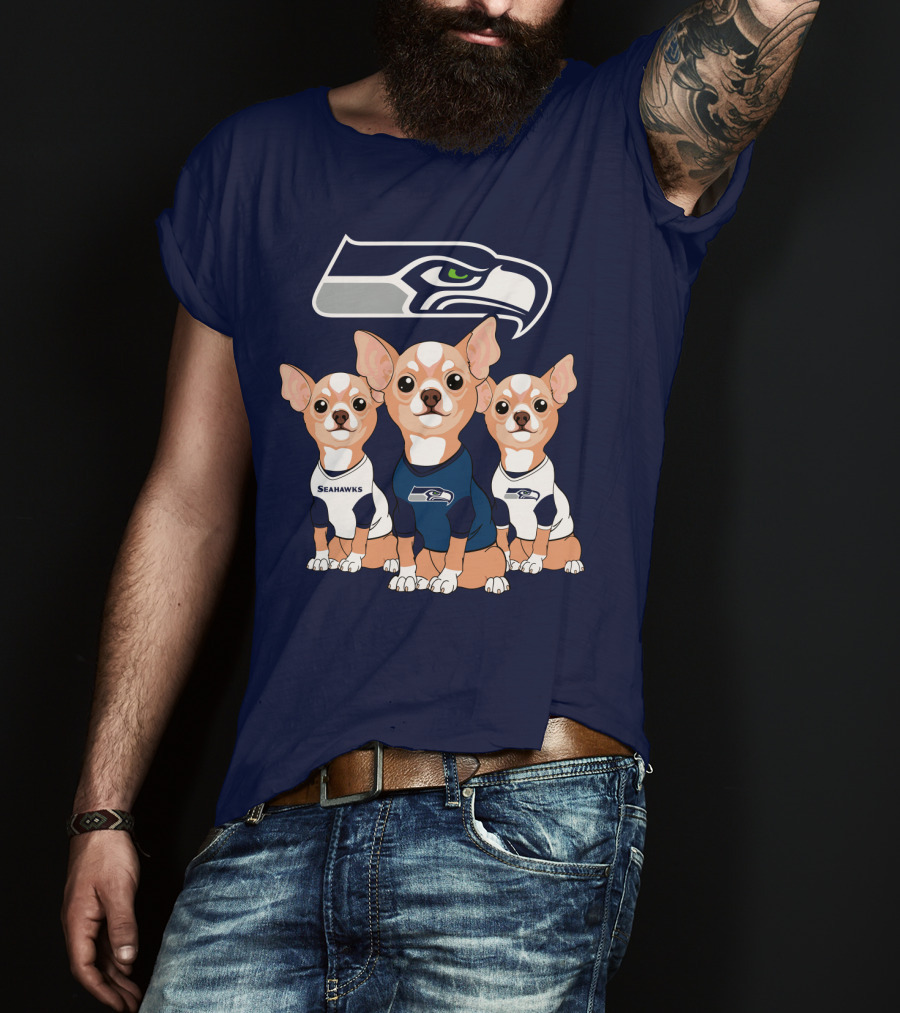 Seahawks Chihuahua Trio T-Shirt