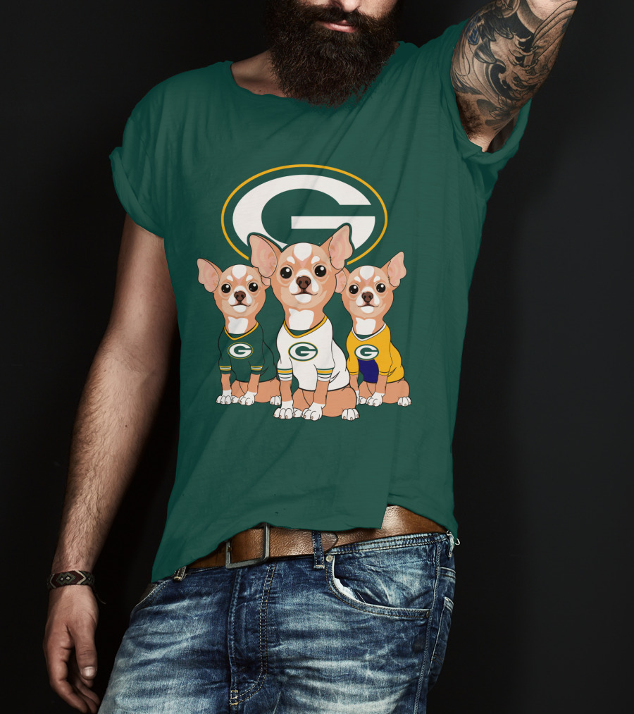 Green Bay Packers Chihuahua Trio T-Shirt