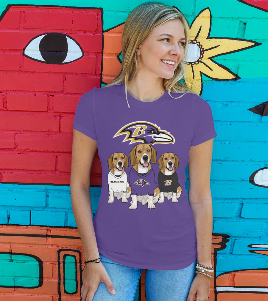 Baltimore Ravens Beagle Trio T-Shirt
