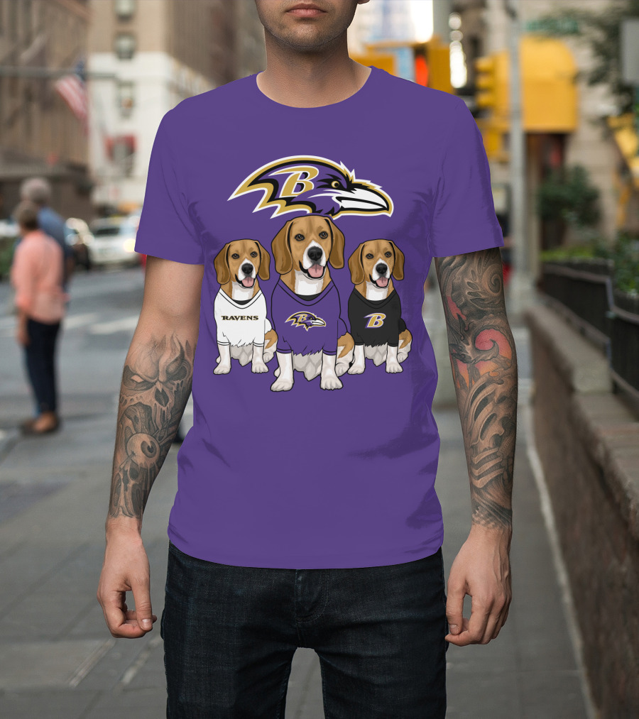 Baltimore Ravens Beagle Trio T-Shirt