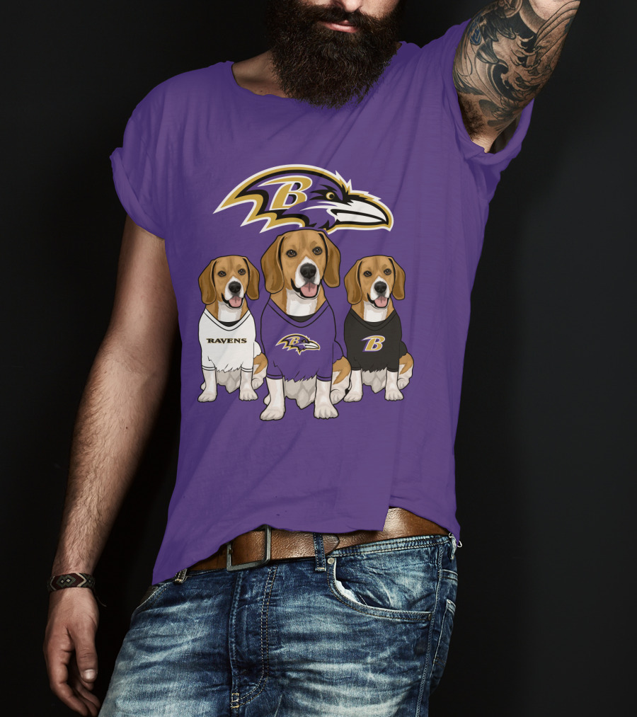 Baltimore Ravens Beagle Trio T-Shirt
