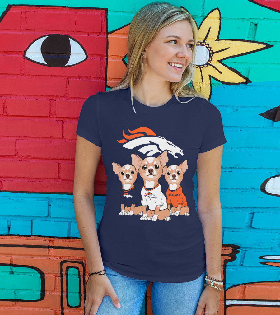 Denver Broncos Chihuahua Trio T-Shirt