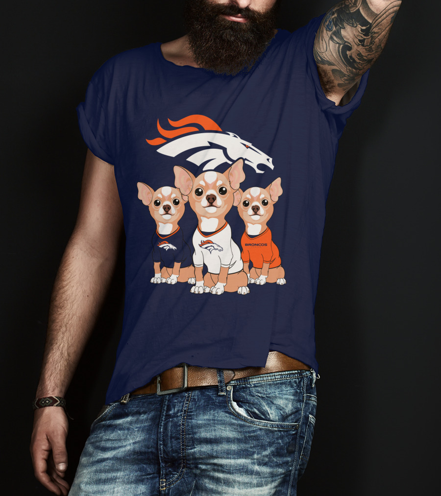 Denver Broncos Chihuahua Trio T-Shirt