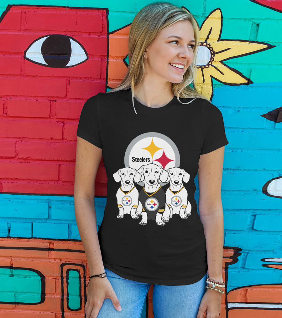 Steelers Dachshund Trio T-Shirt