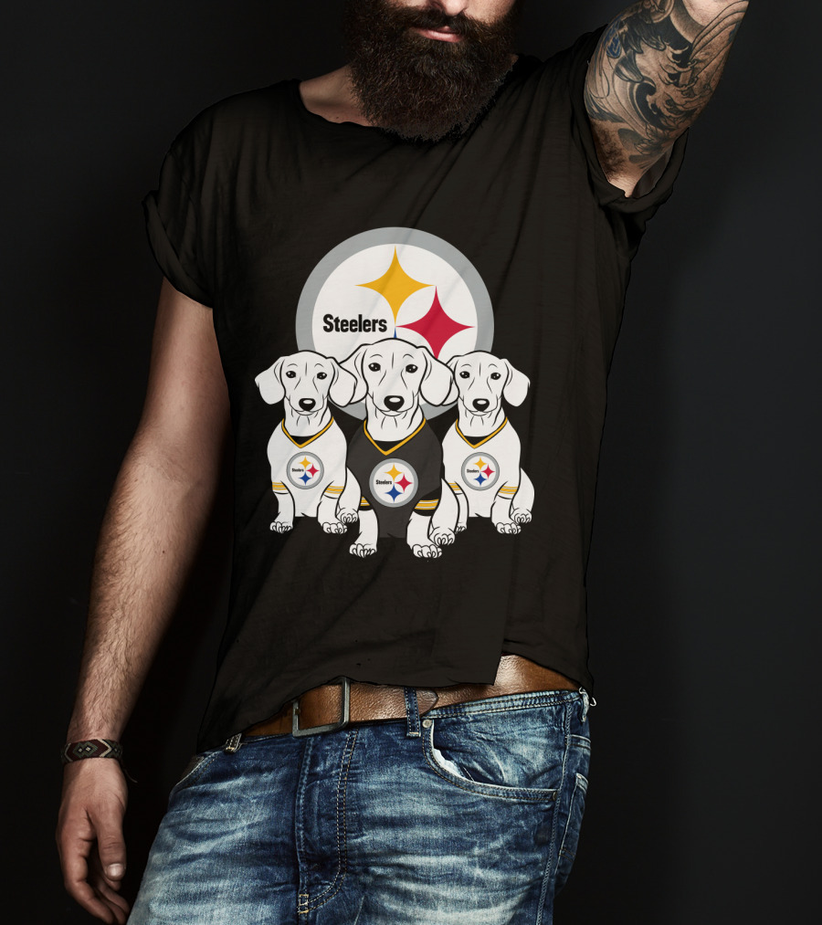 Steelers Dachshund Trio T-Shirt