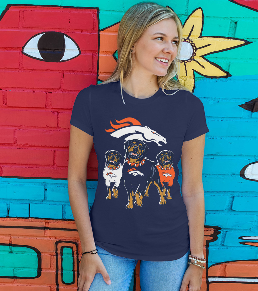 Rottweiler Dogs Denver Broncos T-Shirt