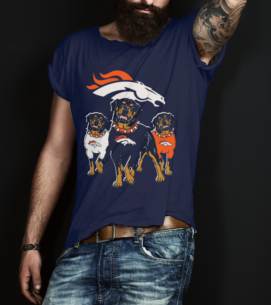 Rottweiler Dogs Denver Broncos T-Shirt