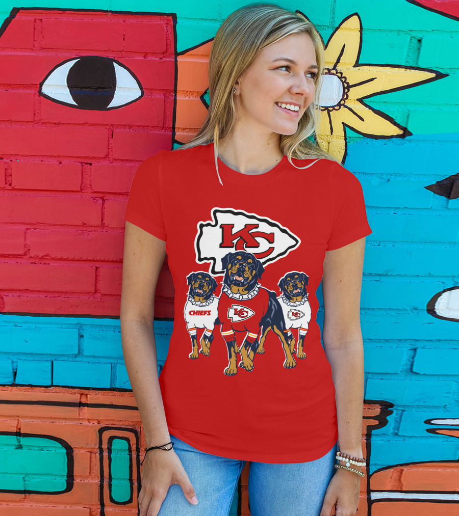 Kansas City Chiefs Rottweiler Trio T-Shirt