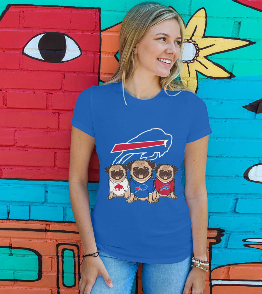 Buffalo Bills Pug Trio T-Shirt