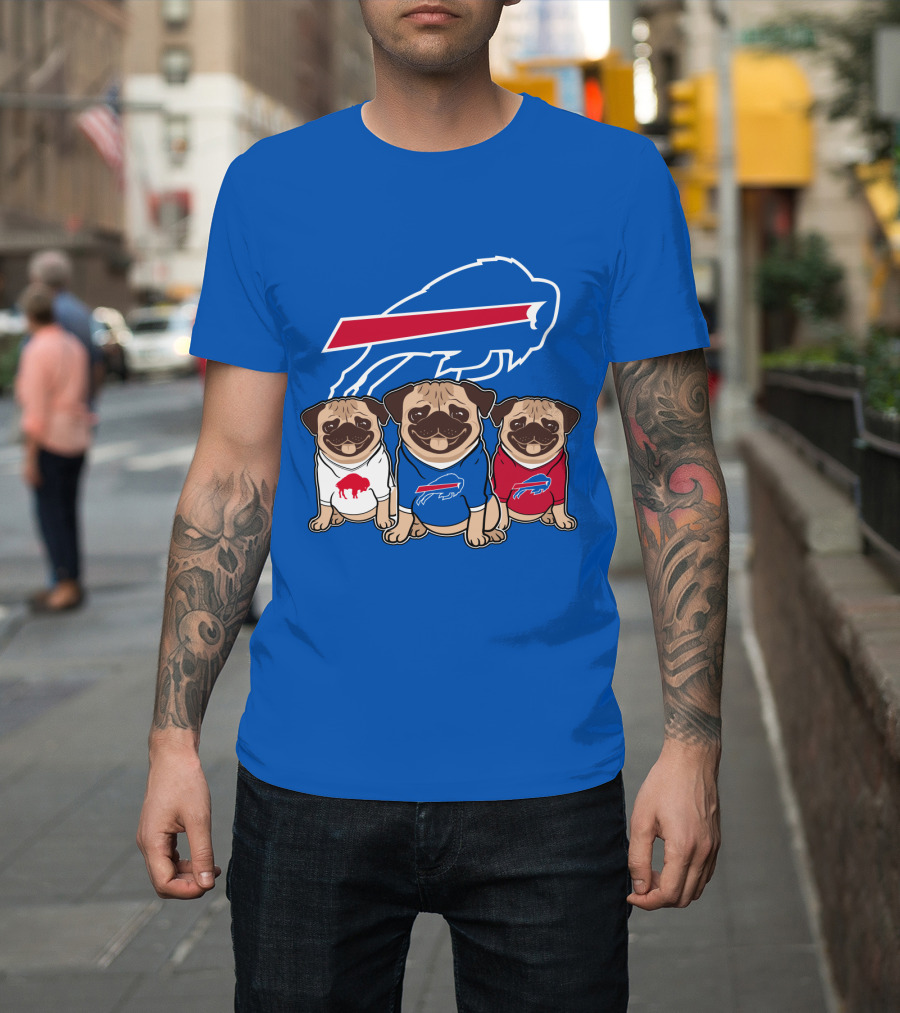 Buffalo Bills Pug Trio T-Shirt