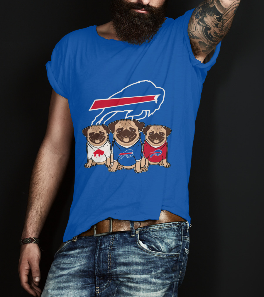 Buffalo Bills Pug Trio T-Shirt