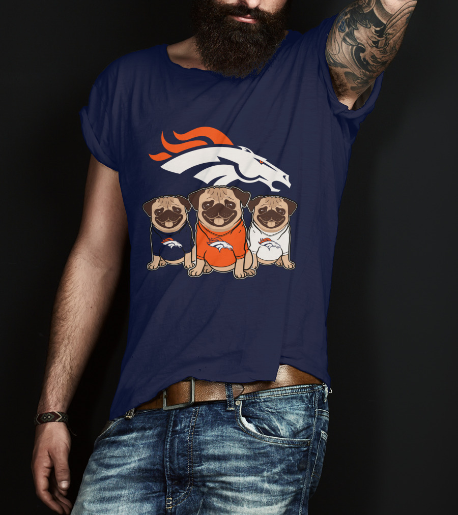 Pug Broncos Trio T-Shirt