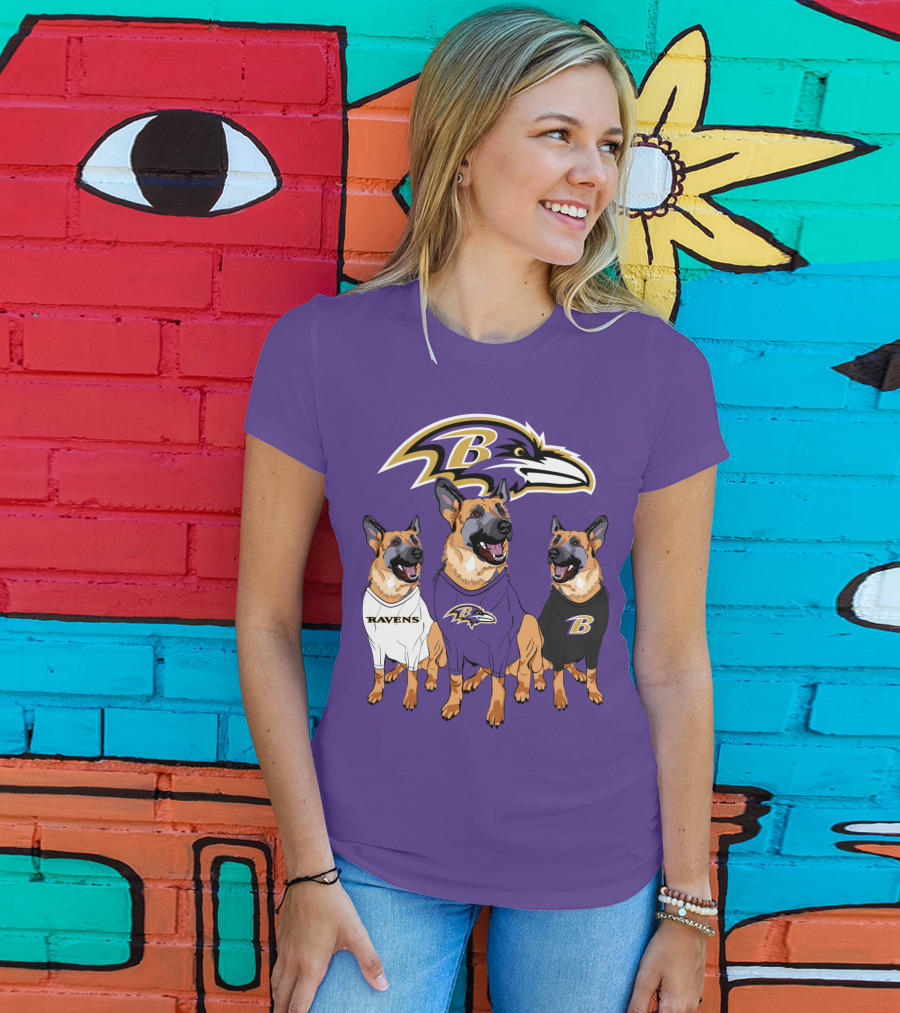 Ravens German Shepherd Trio T-Shirt