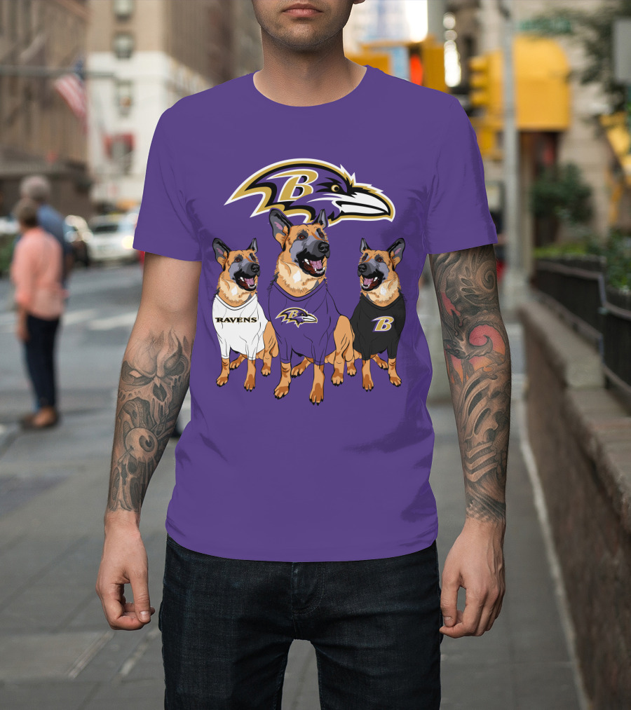Ravens German Shepherd Trio T-Shirt