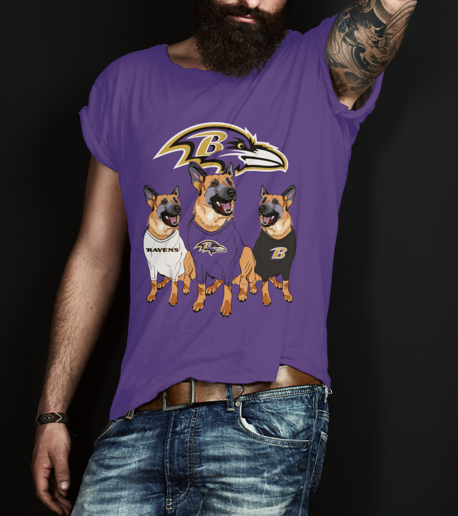 Ravens German Shepherd Trio T-Shirt