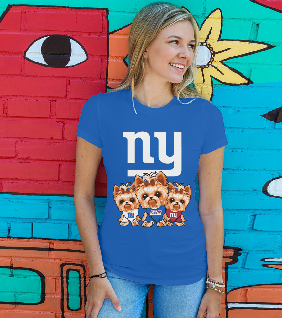 New York Giants Yorkshire Terrier T-Shirt