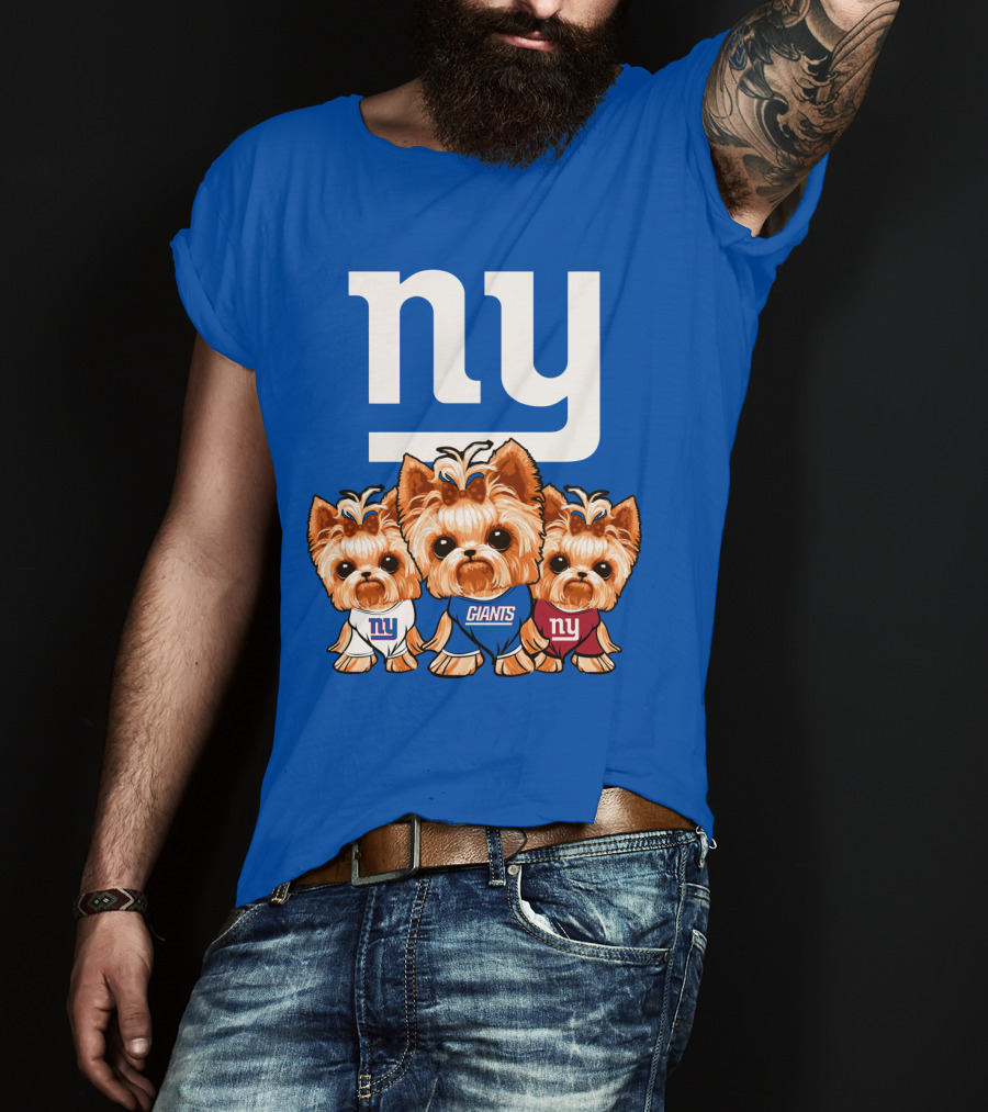 New York Giants Yorkshire Terrier T-Shirt
