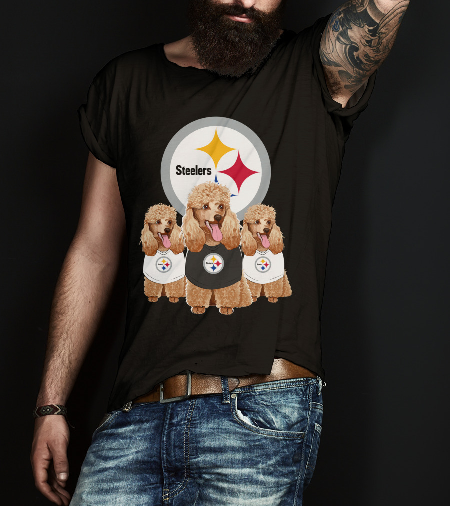 Pittsburgh Steelers Poodle Dogs Football Fan T-Shirt