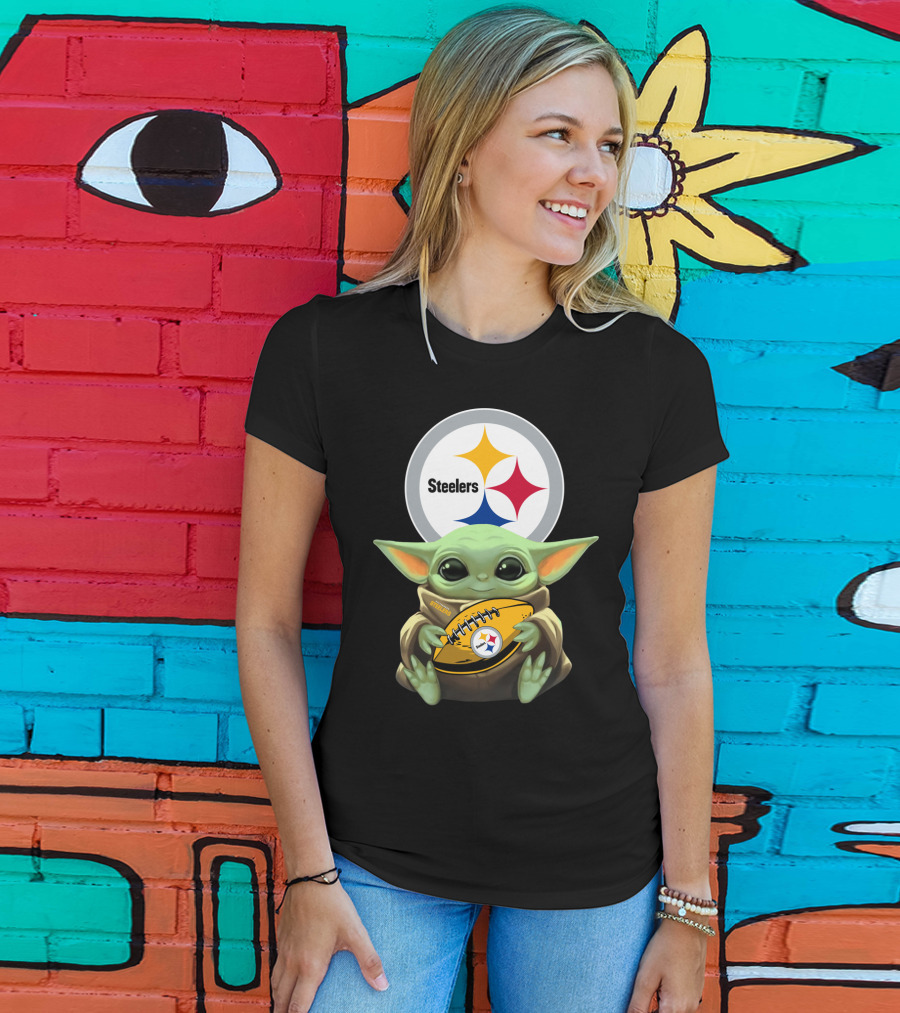 Baby Yoda Steelers Nfl Football T-Shirt