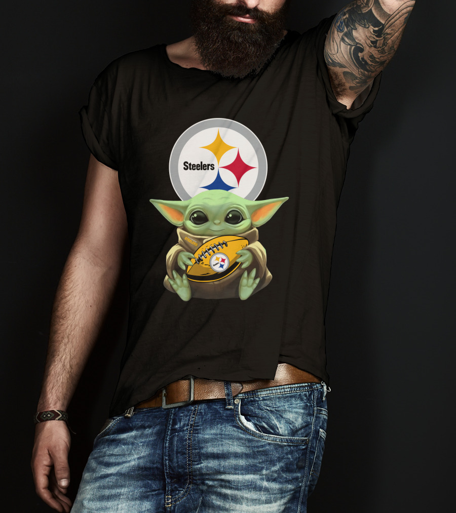 Baby Yoda Steelers Nfl Football T-Shirt