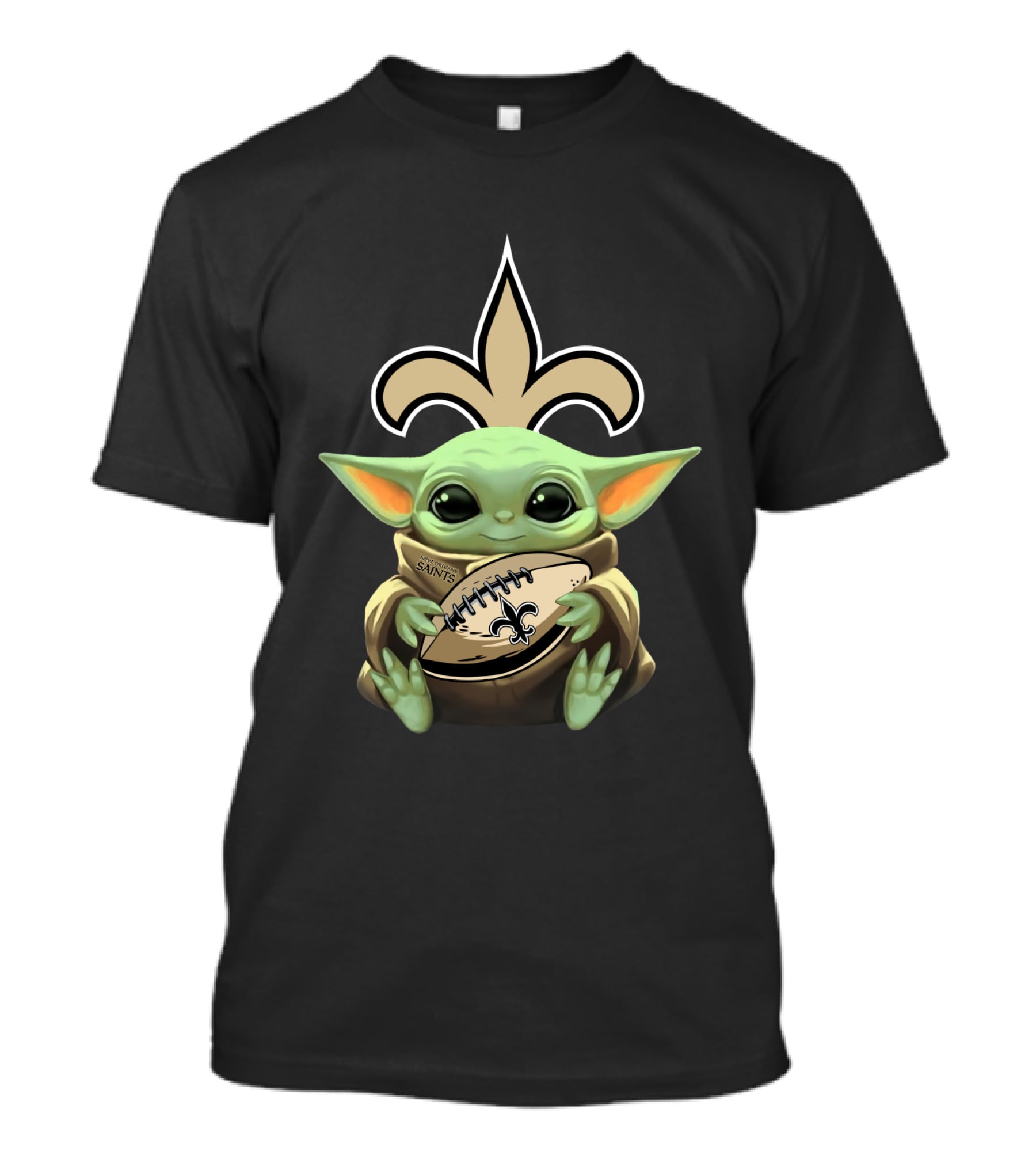 Baby Yoda New Orleans Saints Football Fleur-De-Lis T-Shirt